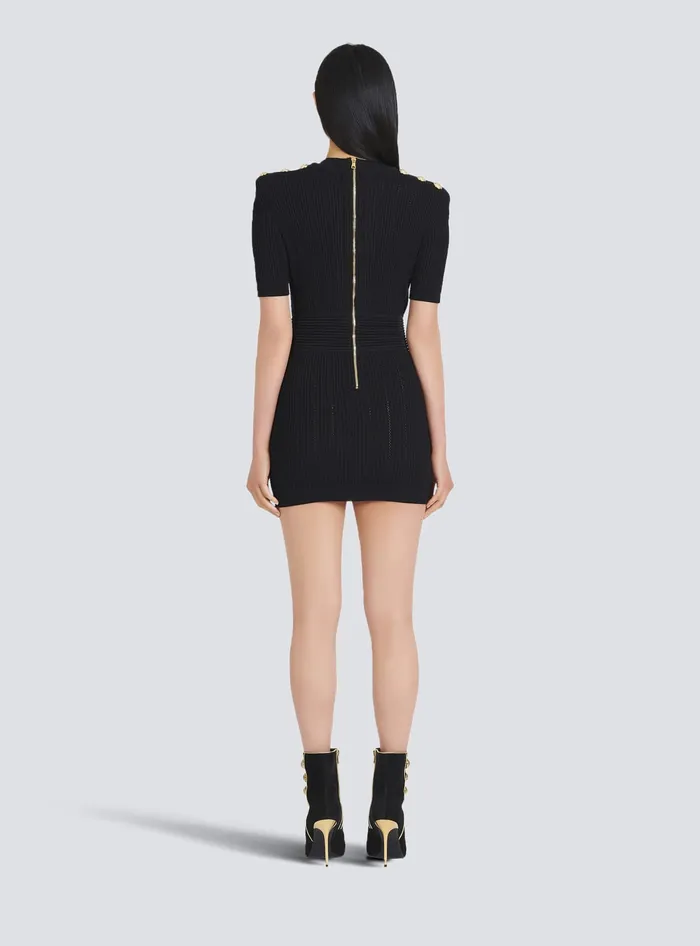 Balmain Dresses Women Short Ecodesigned Knit Dress Black