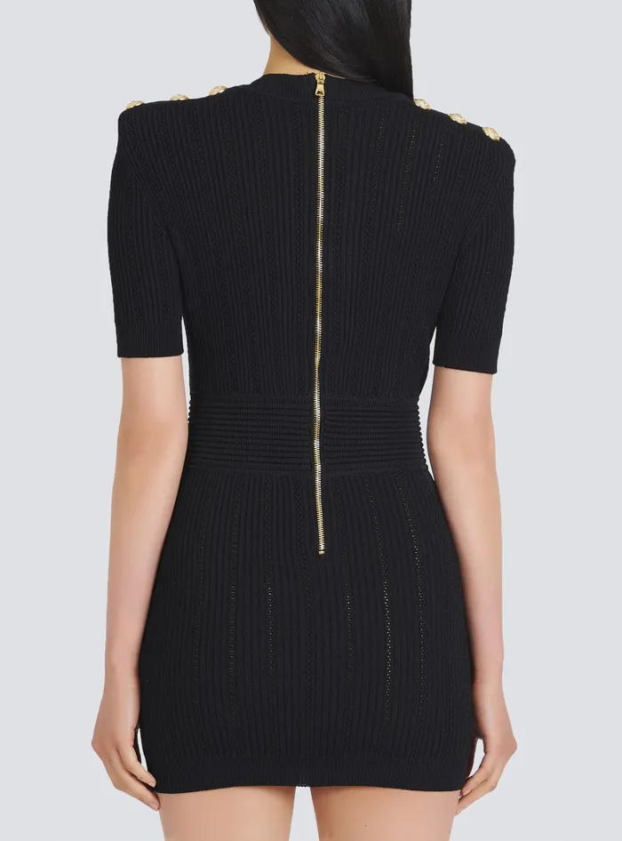 Balmain Dresses Women Short Ecodesigned Knit Dress Black