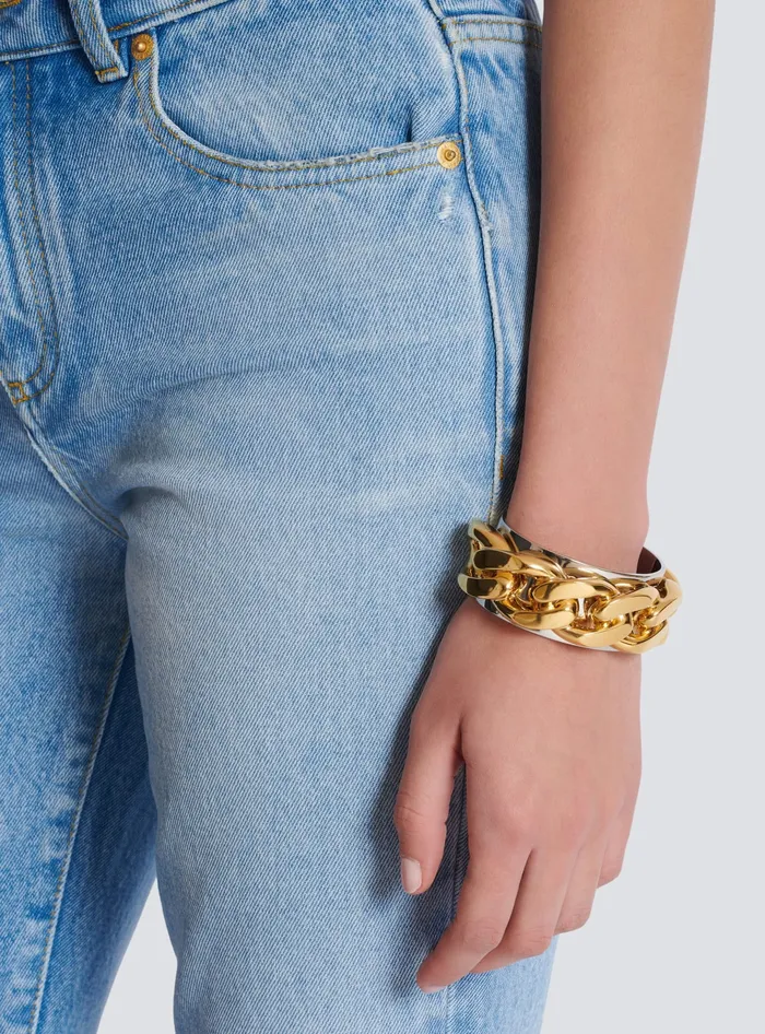 Balmain Fashion Jewelry WomenMen Brass Chain Bracelet Gold