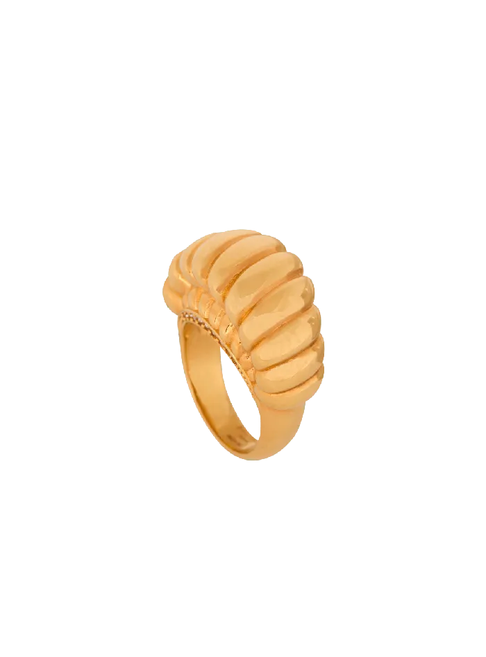 Balmain Fashion Jewelry Women Snail Ring In Brass And Crystals Gold
