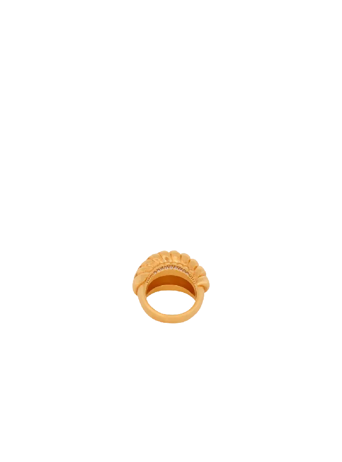 Balmain Fashion Jewelry Women Snail Ring In Brass And Crystals Gold