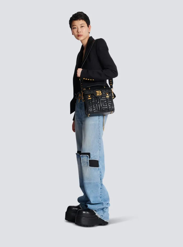 Balmain Handbags Women BBuzz 23 Quilted Leather Bag Black