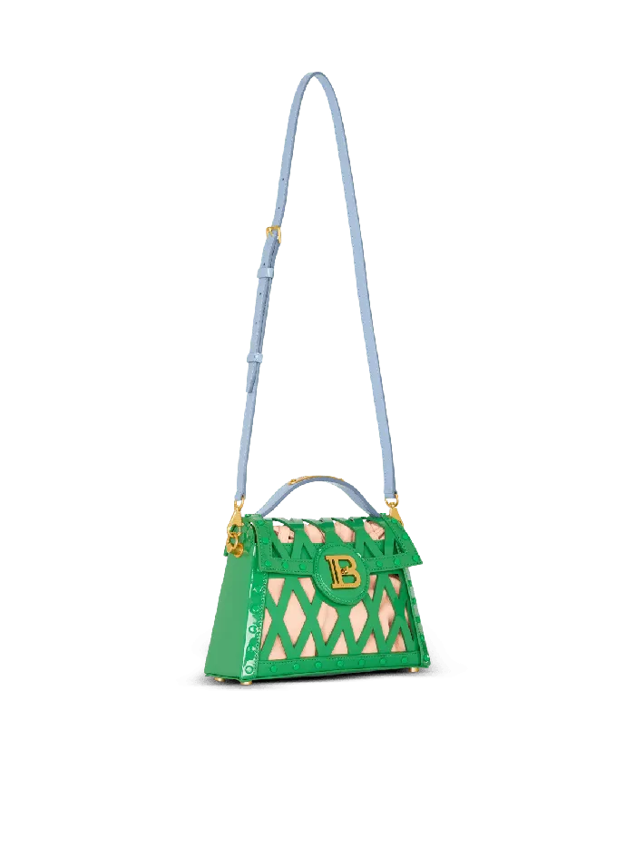 Balmain Handbags Women BBuzz Dynasty Bag In Diamond Patent Leather Green