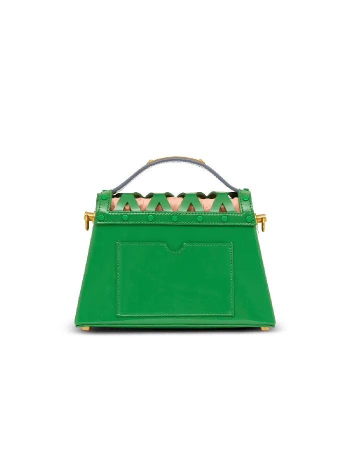 Balmain Handbags Women BBuzz Dynasty Bag In Diamond Patent Leather Green