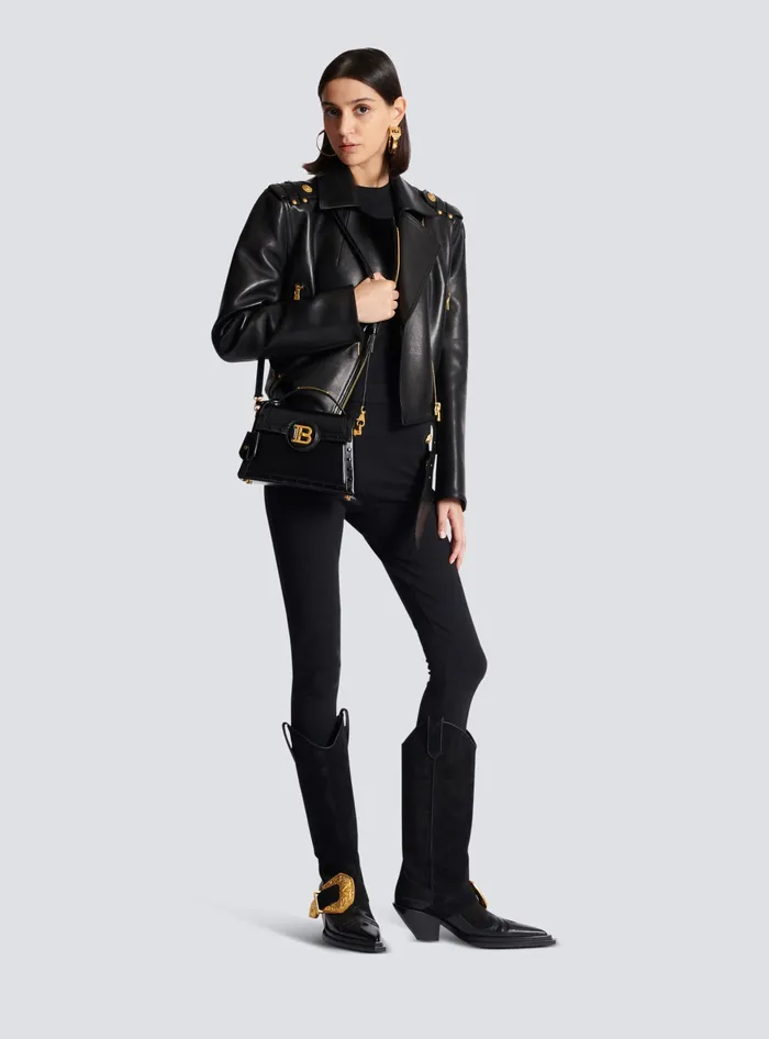 Balmain Handbags Women BBuzz Dynasty Bag In Glazed Leather Black