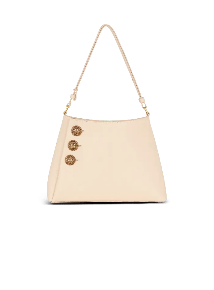 Balmain Handbags Women Emblegraveme Handbag In Grained Leather Beige