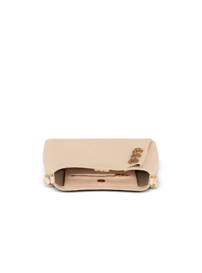 Balmain Handbags Women Emblegraveme Handbag In Grained Leather Beige