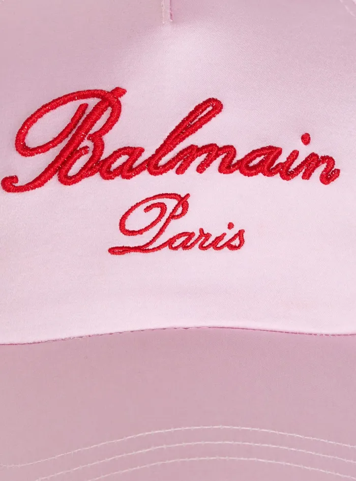 Balmain Hats And Caps Women Signature Embroidered Cap Pink
