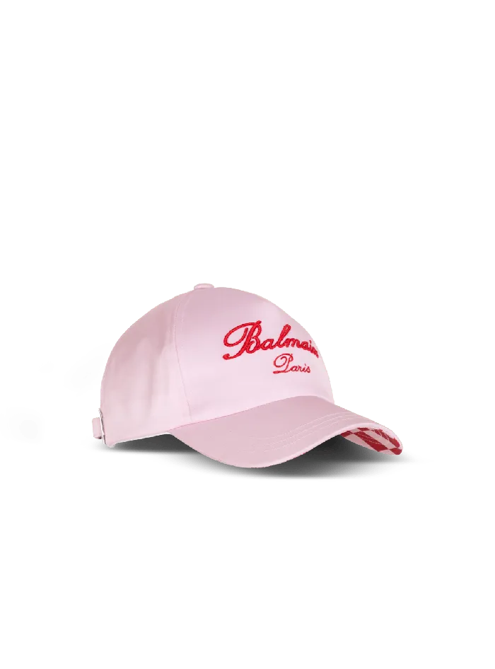Balmain Hats And Caps Women Signature Embroidered Cap Pink