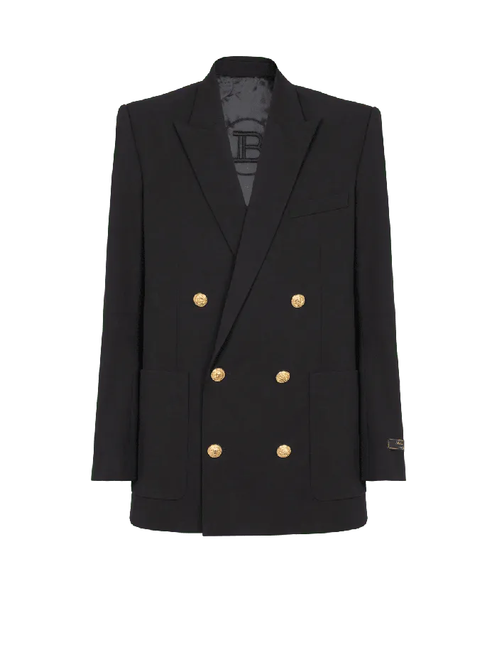 Balmain Jackets And Blazers Men Technical Wool Blazer Black