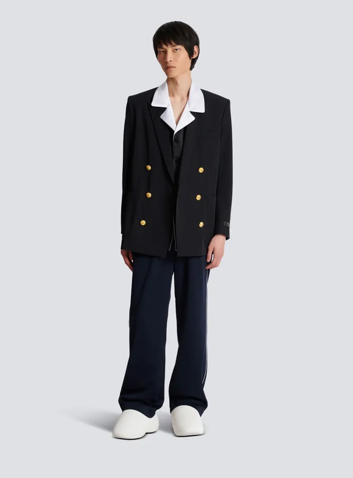 Balmain Jackets And Blazers Men Technical Wool Blazer Black