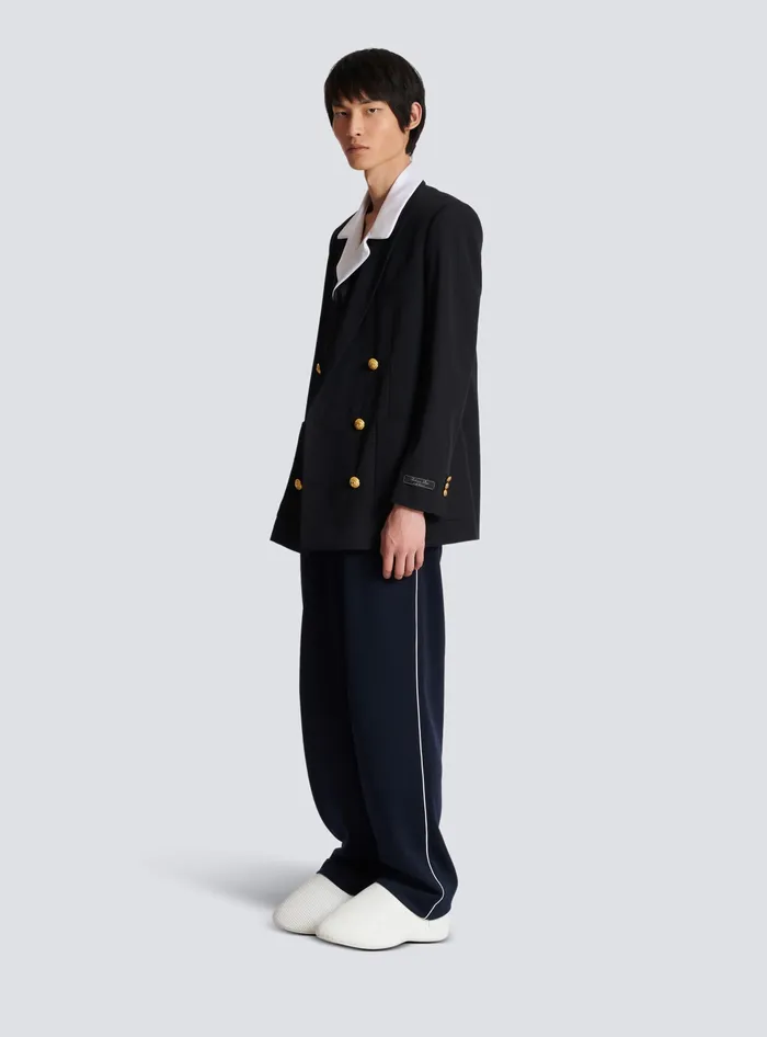 Balmain Jackets And Blazers Men Technical Wool Blazer Black