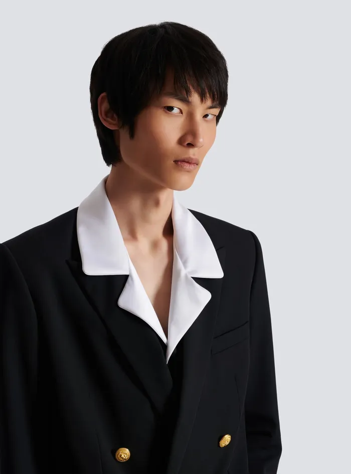 Balmain Jackets And Blazers Men Technical Wool Blazer Black