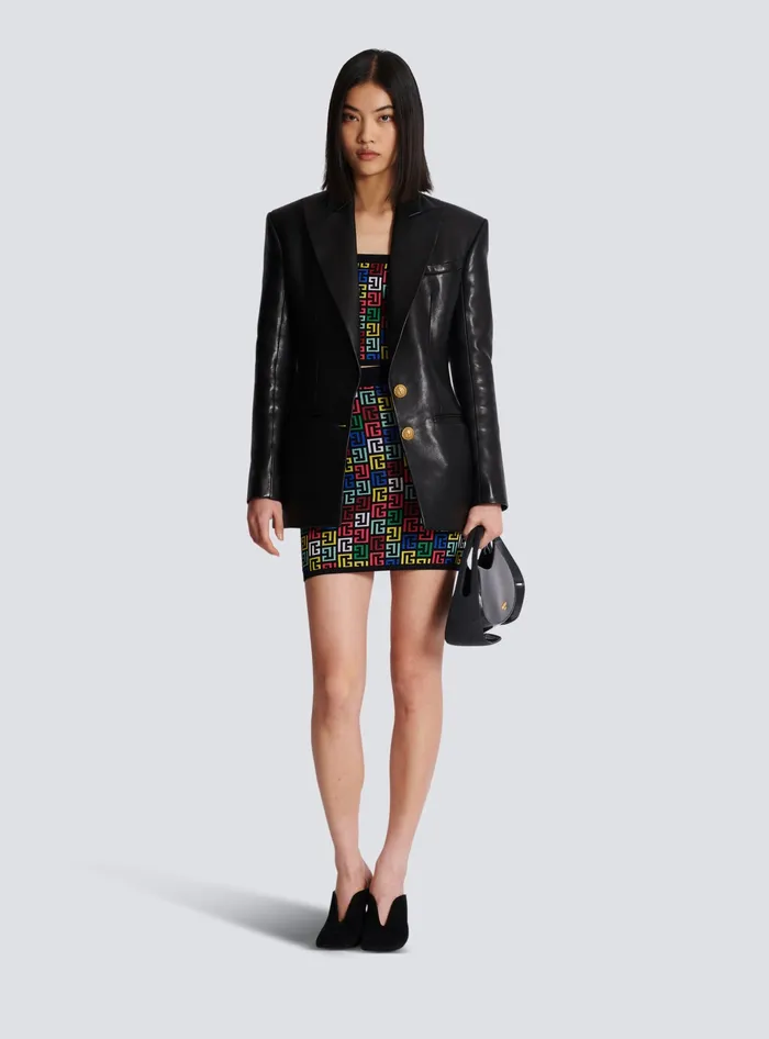 Balmain Jackets And Blazers Women 2button Leather Jacket Black