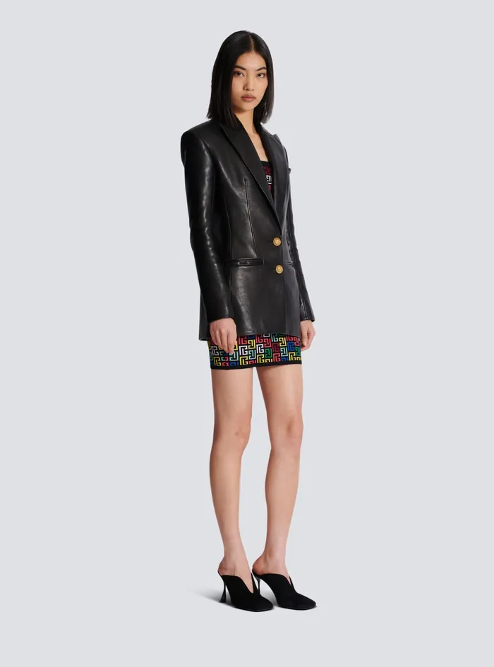 Balmain Jackets And Blazers Women 2button Leather Jacket Black