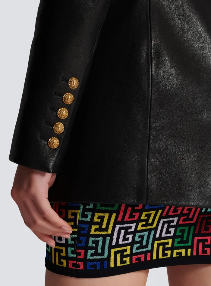 Balmain Jackets And Blazers Women 2button Leather Jacket Black