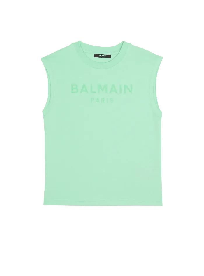 Balmain Kids Paris Tank Top Green