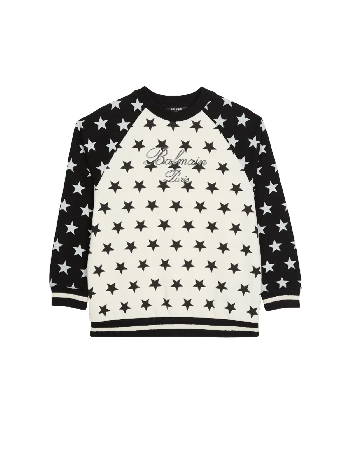 Balmain Kids Signature Stars Sweater White