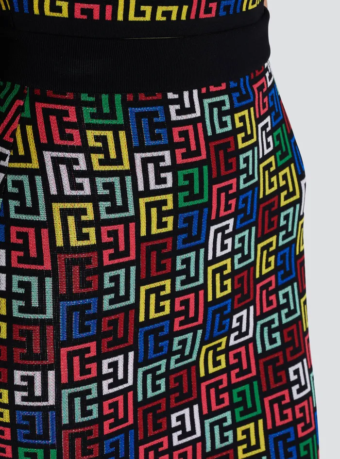 Balmain Skirts Women Pop Monogram Knit Skirt Multicolor