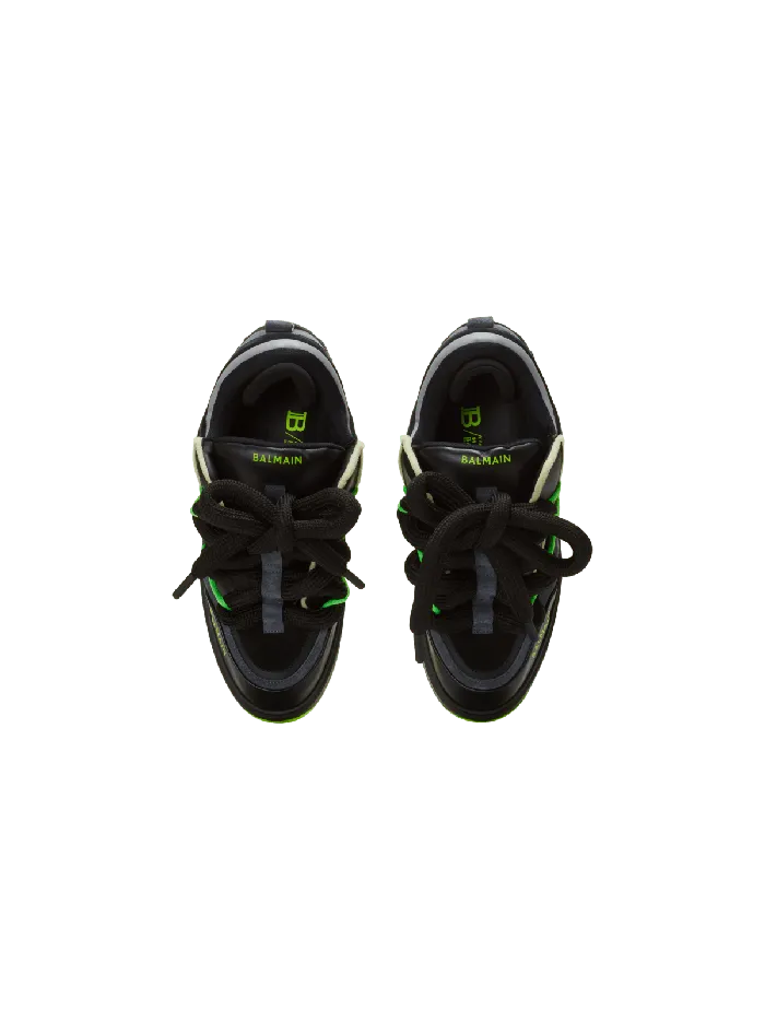 Balmain Sneakers Men BCourt Puffy Skate Sneakers In Calfskin And Suede Black