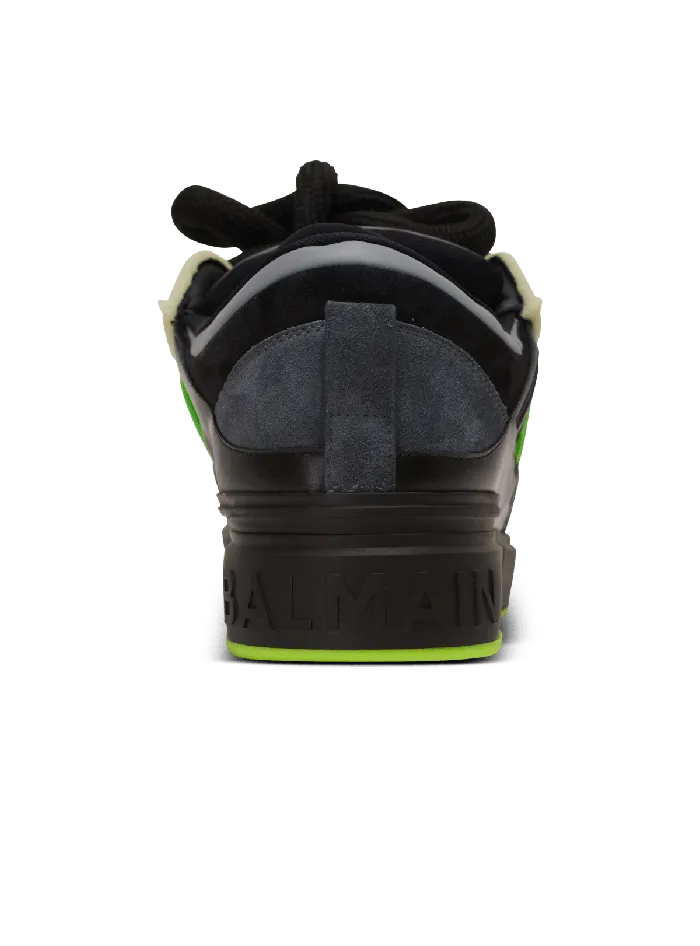 Balmain Sneakers Men BCourt Puffy Skate Sneakers In Calfskin And Suede Black
