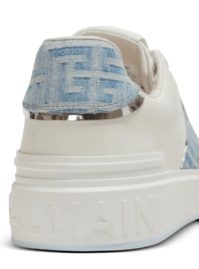 Balmain Sneakers Men BCourt Sneakers In Leather And Denim Blue