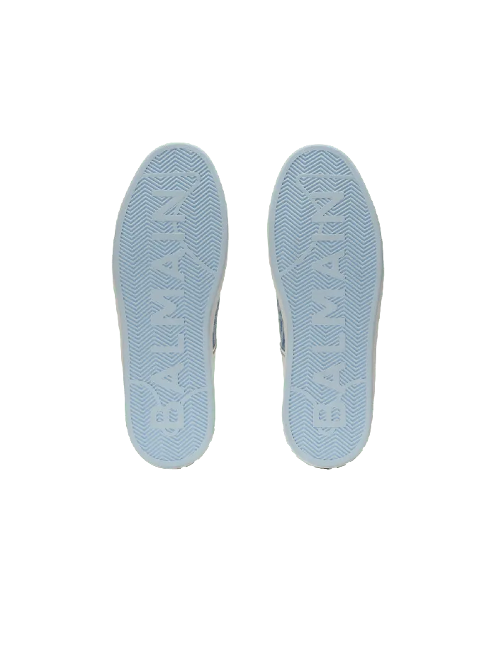 Balmain Sneakers Men BCourt Sneakers In Leather And Denim Blue