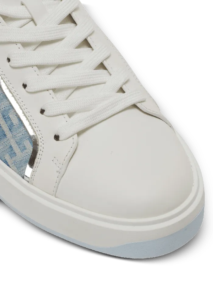 Balmain Sneakers Men BCourt Sneakers In Leather And Denim Blue