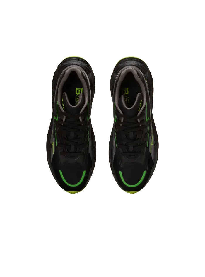 Balmain Sneakers Men RunRow Leather And Nylon Sneakers Black