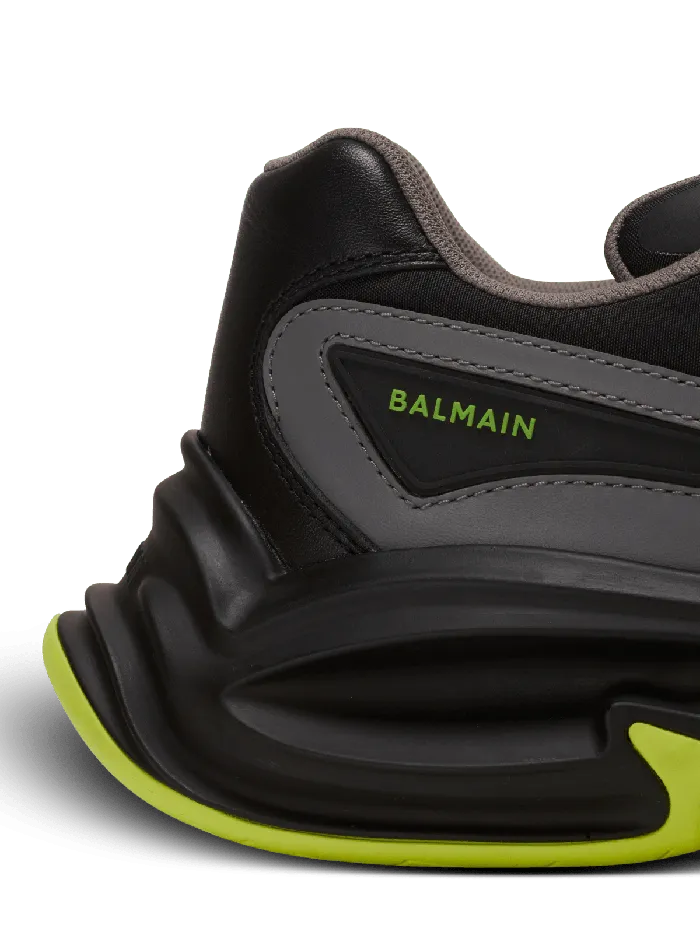 Balmain Sneakers Men RunRow Leather And Nylon Sneakers Black