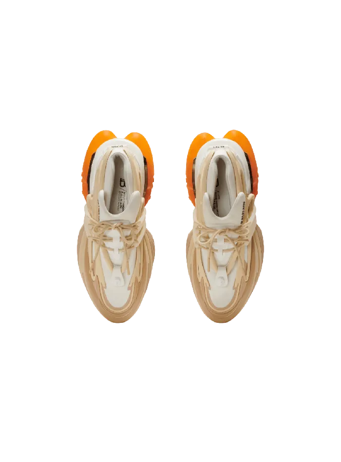 Balmain Sneakers Men Unicorn Sneakers In Neoprene And Leather Orange