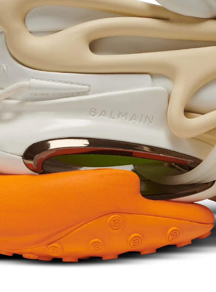 Balmain Sneakers Men Unicorn Sneakers In Neoprene And Leather Orange
