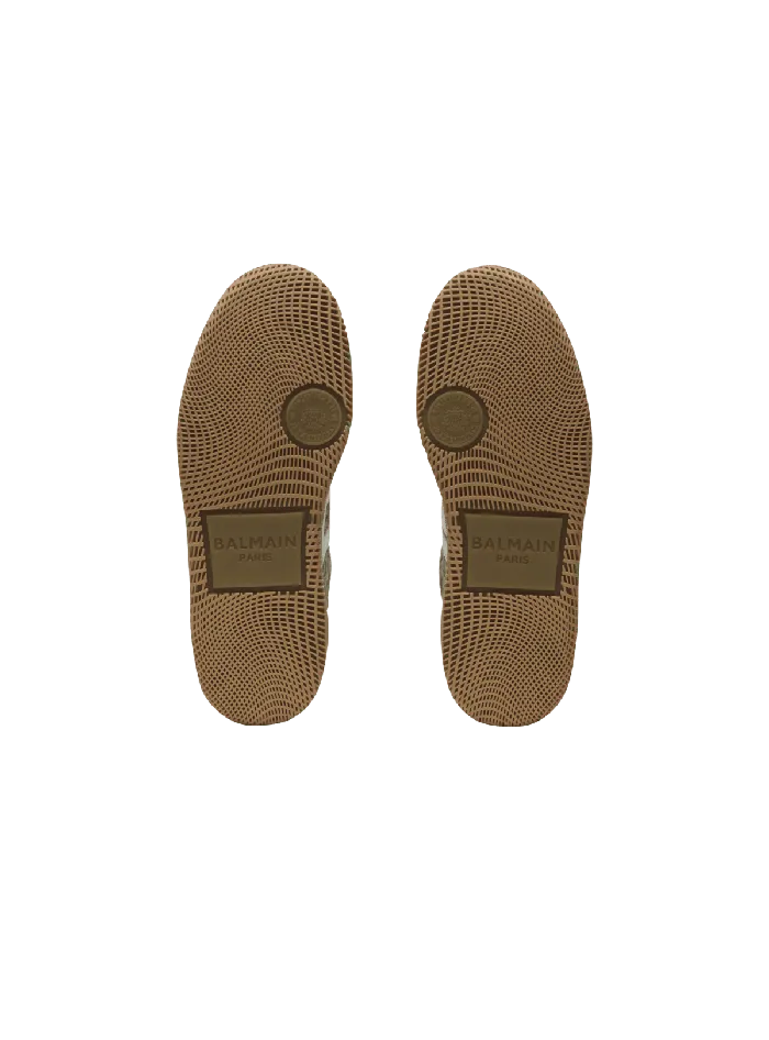 Balmain Sneakers Women Suede Swan Trainers Khaki