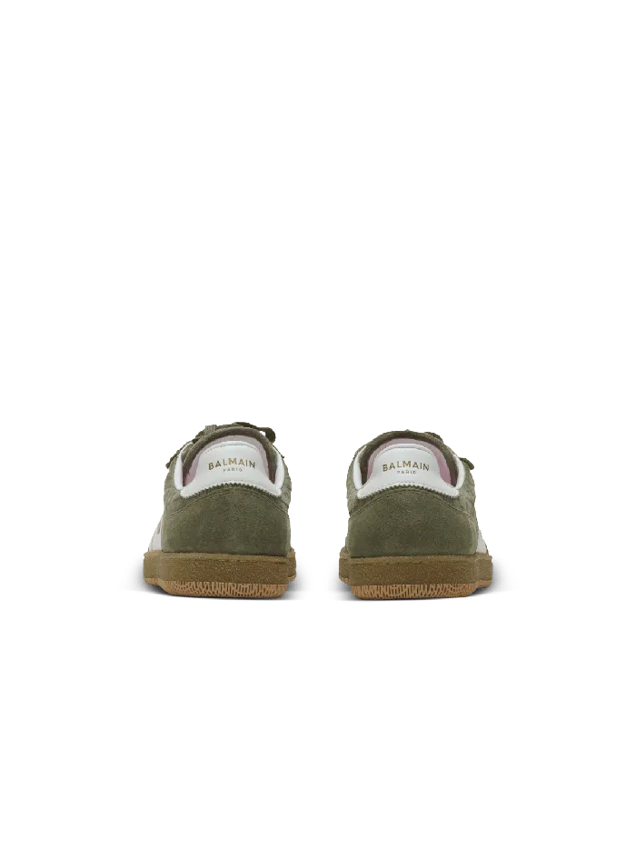 Balmain Sneakers Women Suede Swan Trainers Khaki