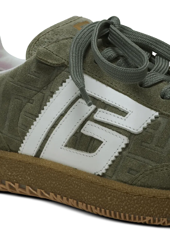 Balmain Sneakers Women Suede Swan Trainers Khaki