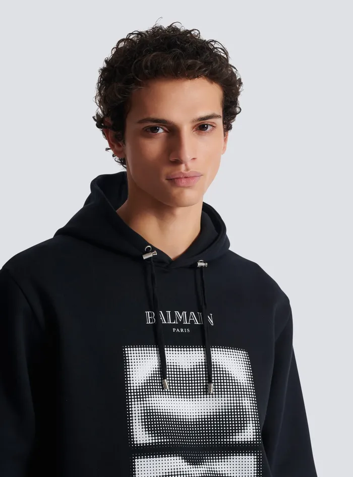 Balmain Sweatshirts Men Hoodie With Vintage Lips Print Black