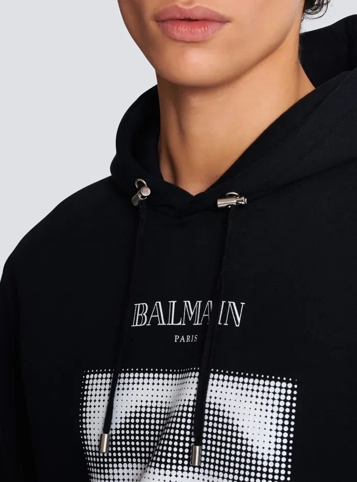 Balmain Sweatshirts Men Hoodie With Vintage Lips Print Black