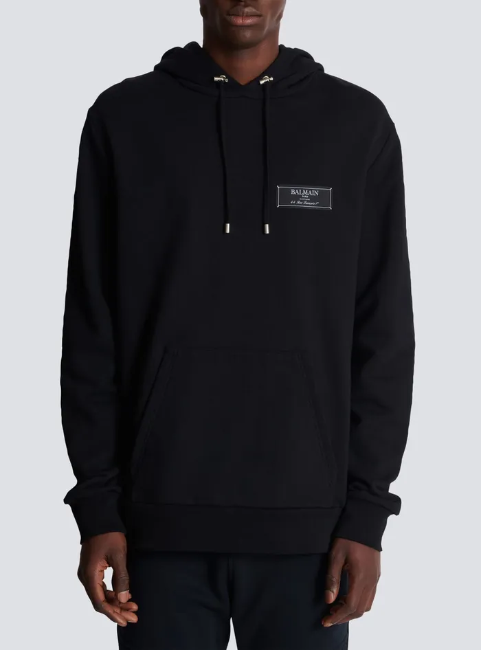 Balmain Sweatshirts Men Pierre Hoodie Black
