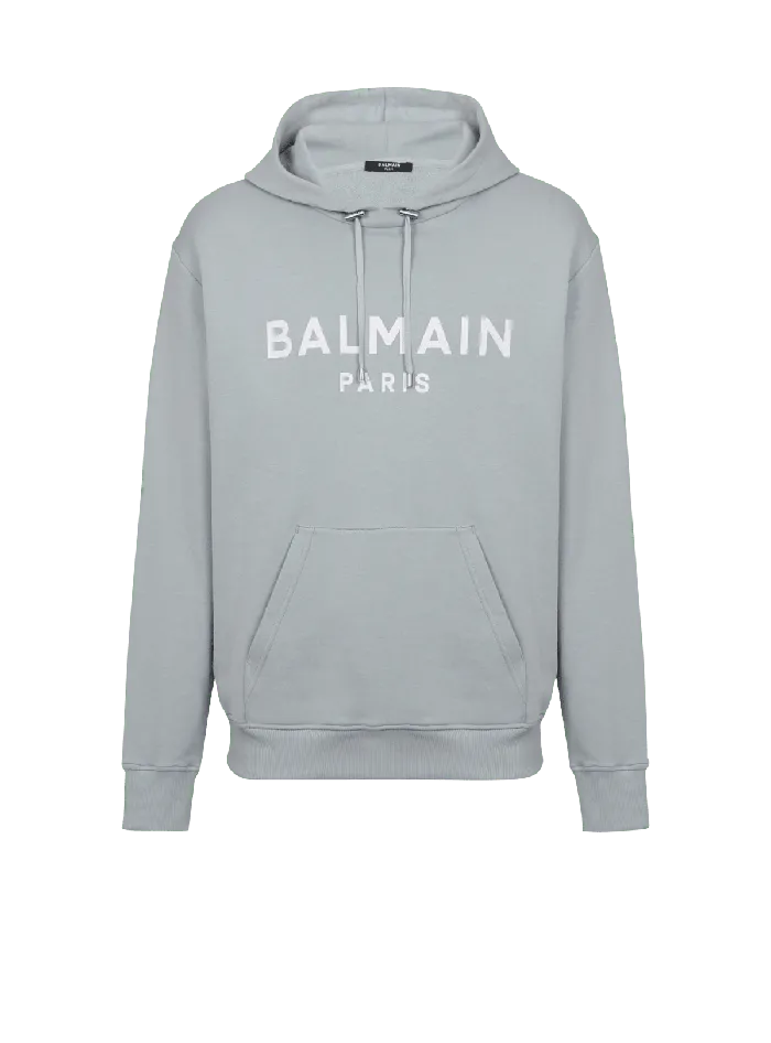 Balmain Sweatshirts Men Printed Paris Hoodie Grey