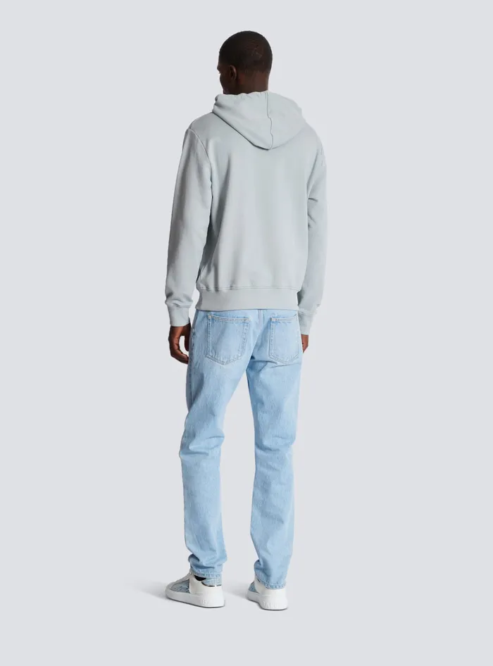 Balmain Sweatshirts Men Printed Paris Hoodie Grey