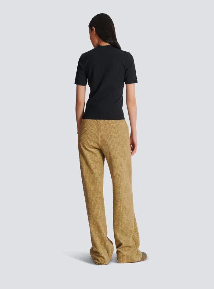 Balmain TShirts Women Embroidered Signature Tshirt Black