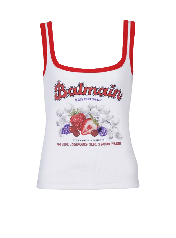 Balmain TShirts Women Fruit Tank Top White