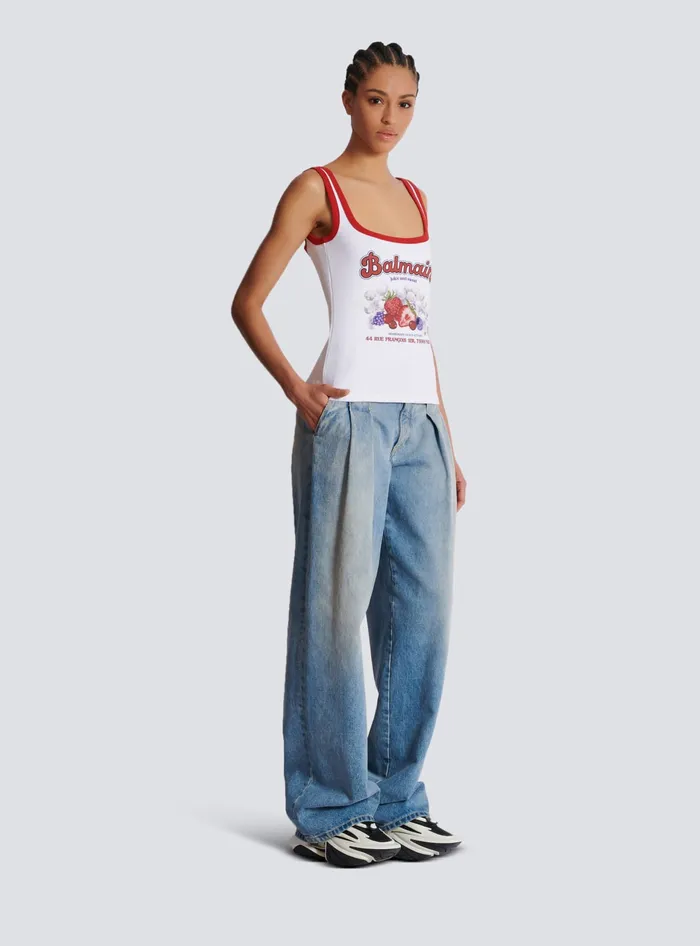 Balmain TShirts Women Fruit Tank Top White