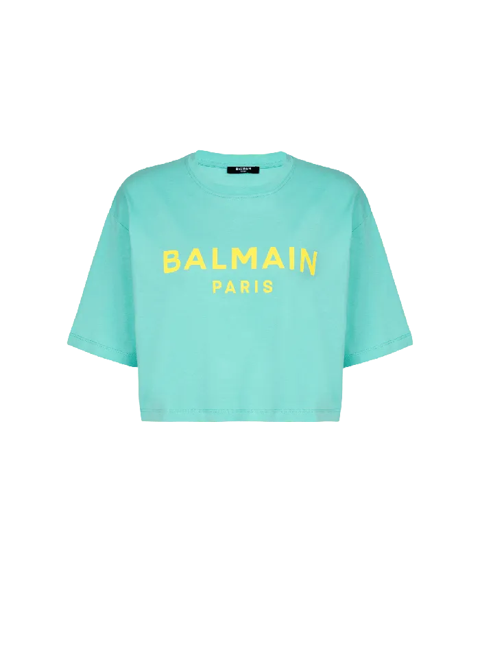 Balmain TShirts Women Tshirt With Paris Print Blue