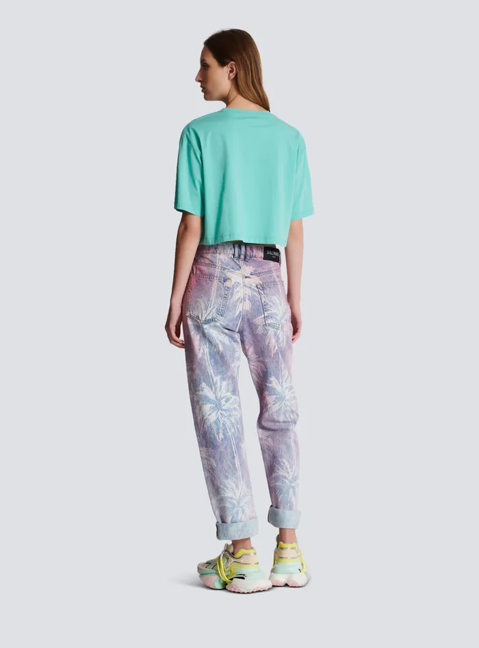 Balmain TShirts Women Tshirt With Paris Print Blue