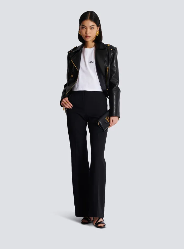 Balmain TShirts Women Tshirt With Signature Embroidery White