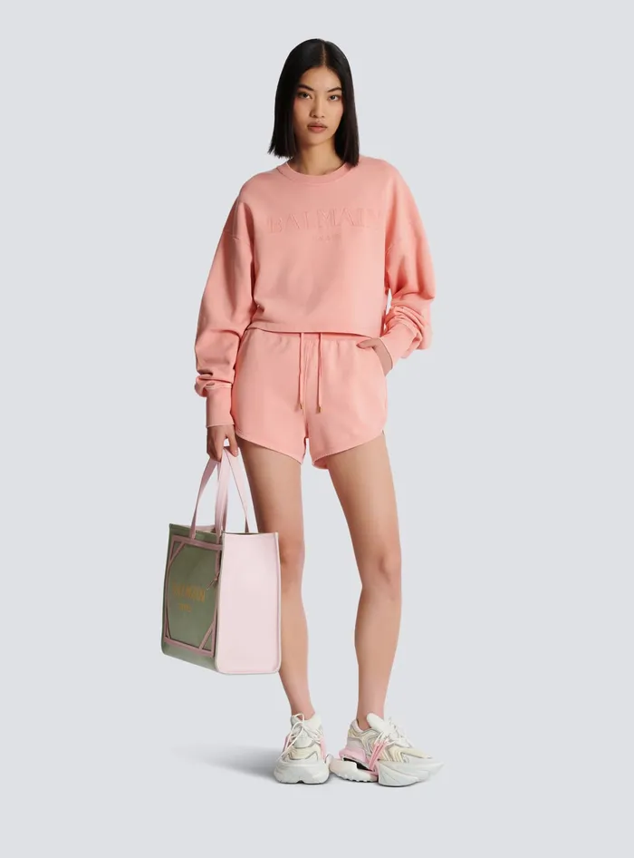 Balmain Trousers And Shorts Women Shorts With Vintage Embroidery Pink