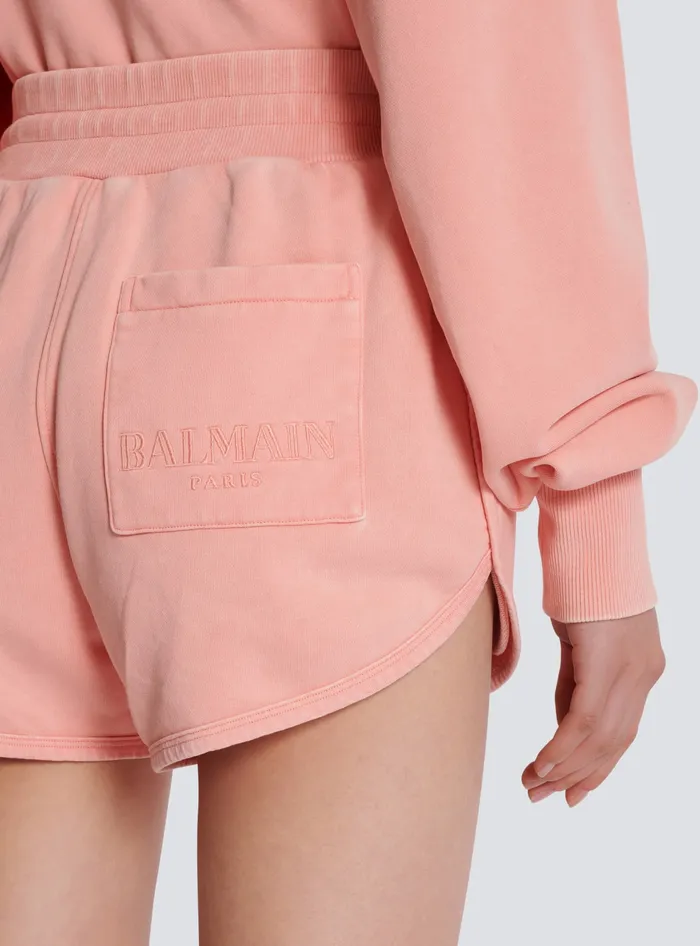 Balmain Trousers And Shorts Women Shorts With Vintage Embroidery Pink