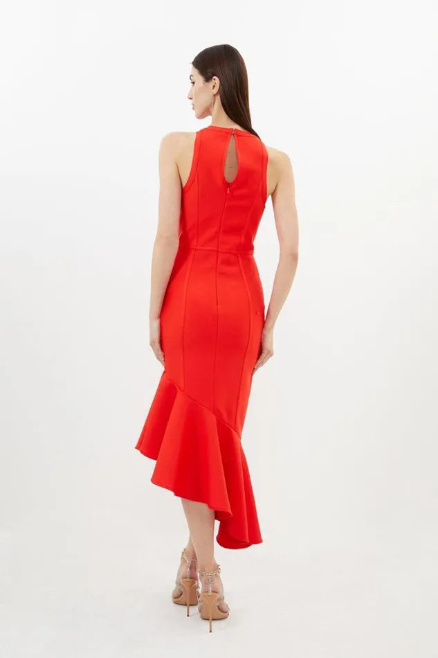 Bandage Form Fitting Embellished Knit Midaxi Dress Red Women Karen Millen Dresses