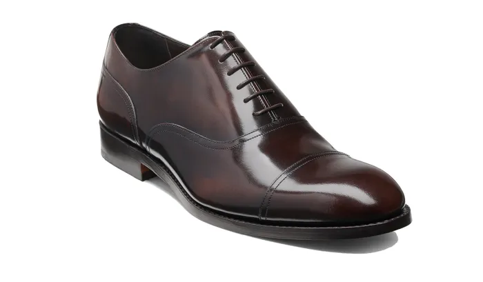 Bates 8211 Dark Brown Hi Shine Mens Barker Shoes Mens Oxfords
